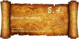 Barok Armand névjegykártya