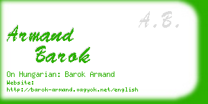 armand barok business card